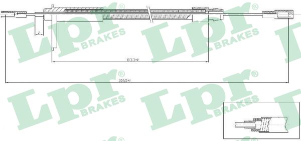 Cable Pull, parking brake (Back, left)  Art. C0435B