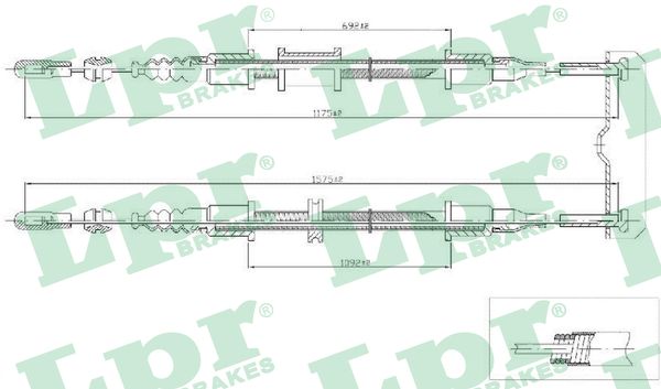 Cable Pull, parking brake (Back, left, Back, right)  Art. C0571B