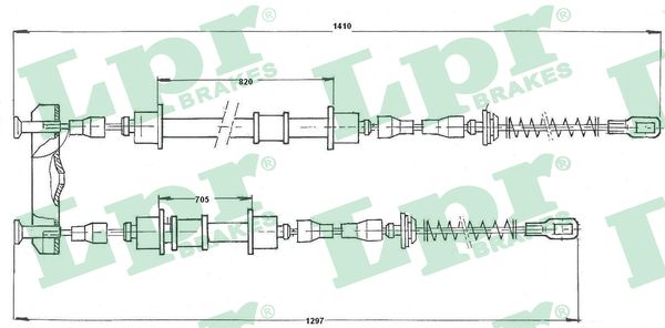 Cable Pull, parking brake (Back, right, Back, left)  Art. C0572B