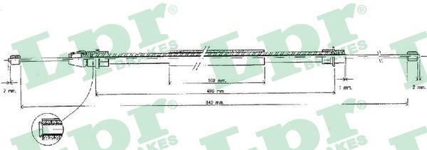 Cable Pull, parking brake (Right)  Art. C0630B