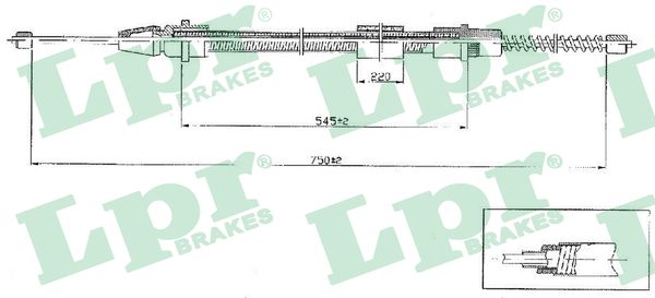 Cable Pull, parking brake (Back, right)  Art. C0634B