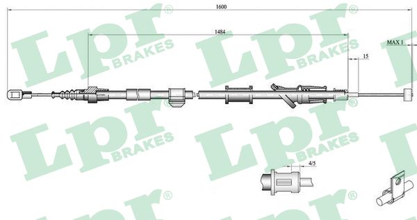 Cable Pull, parking brake (Back, left)  Art. C0920B