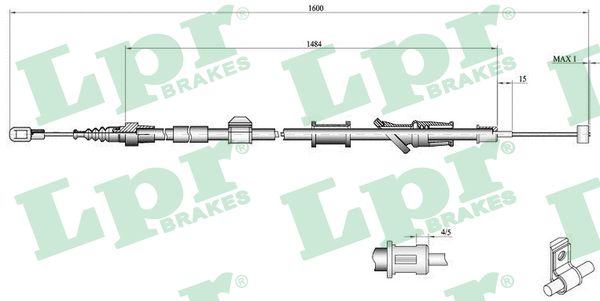 Cable Pull, parking brake (Right)  Art. C0921B