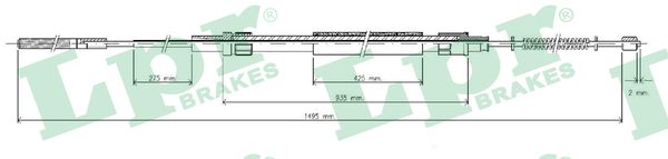 Cable Pull, parking brake (Back, right, Back, left)  Art. C0939B