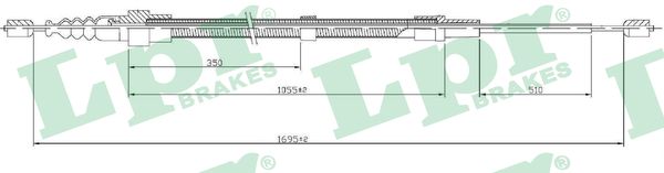 Cable Pull, parking brake (Back, right, Back, left)  Art. C0952B