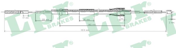 Cable Pull, parking brake (Back, right, Back, left)  Art. C0962B