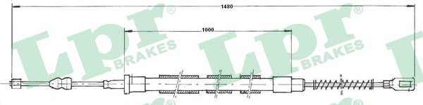 Cable Pull, parking brake (Back, left, Back, right)  Art. C0970B