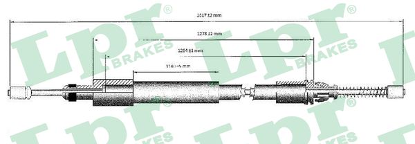 Cable Pull, parking brake (Back, left)  Art. C0975B