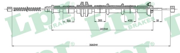 Cable Pull, parking brake (Right)  Art. C1042B