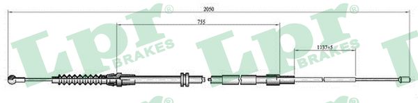 Cable Pull, parking brake (Right left)  Art. C1117B