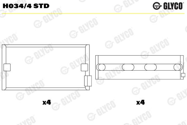 Crankshaft Bearing (72-3712)  Art. H0344STD