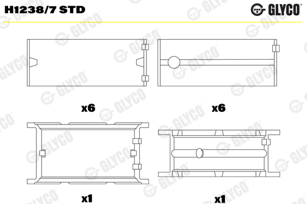 Crankshaft Bearing (72-4525)  Art. H12387STD