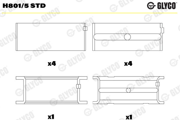 Crankshaft Bearing (72-2787)  Art. H8015STD