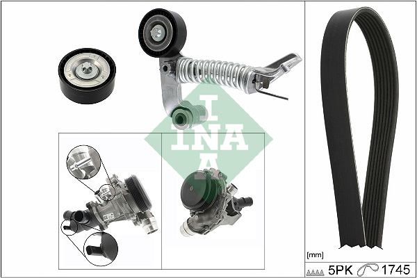 Water Pump + V-Ribbed Belt Kit  Art. 529031930