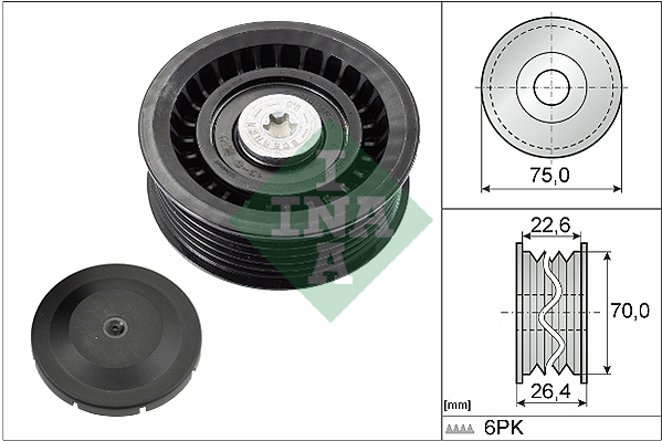 Deflection/Guide Pulley, V-ribbed belt (70)  Art. 532034410