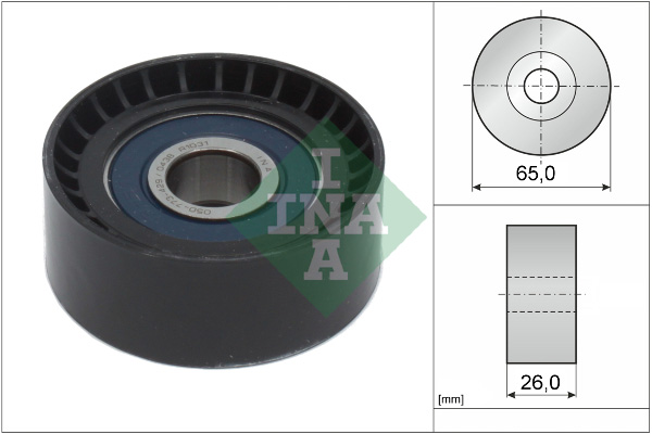 Deflection/Guide Pulley, V-ribbed belt (Left)  Art. 532066610