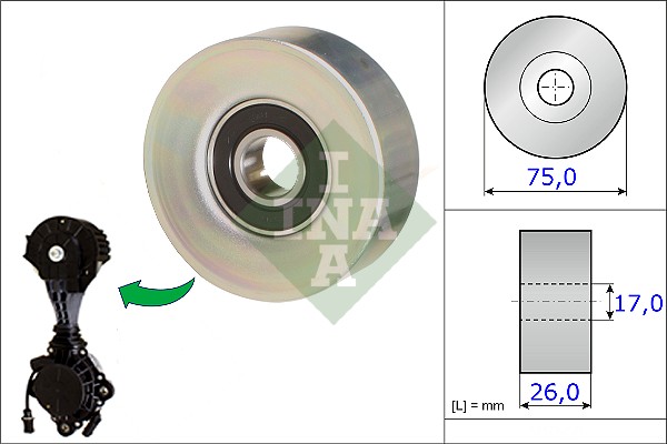 Deflection/Guide Pulley, V-ribbed belt  Art. 532067610