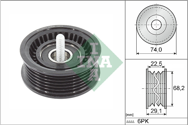 Deflection/Guide Pulley, V-ribbed belt (7803-21535)  Art. 532078410