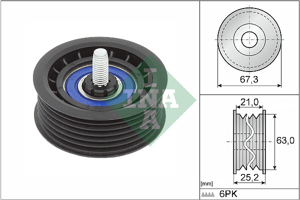 Deflection/Guide Pulley, V-ribbed belt (7803-21534)  Art. 532090610