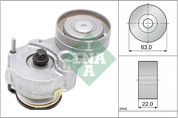 Belt Tensioner, V-ribbed belt (* 7808-21333 *)  Art. 534014710