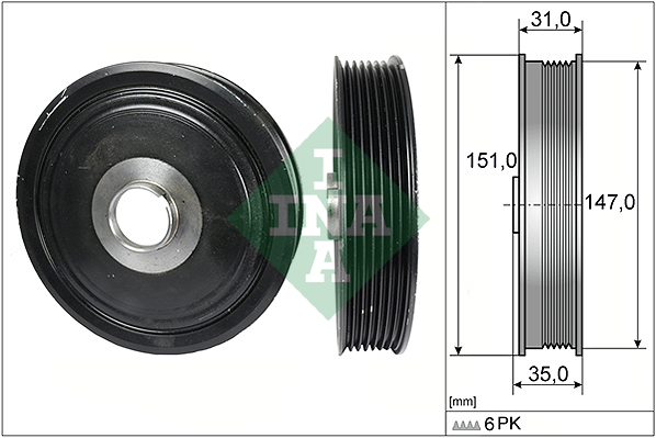 Belt Pulley, crankshaft (Engine side)  Art. 544011010