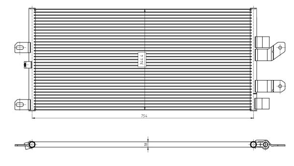 Condenser, air conditioning  (Forward, left, Forward, left)  Art. 350389