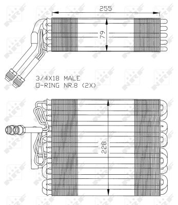 Evaporator, air conditioning (Double cloth)  Art. 36024