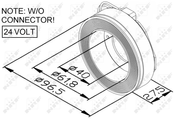 Coil, magnetic clutch (compressor) (Double cloth)  Art. 38448