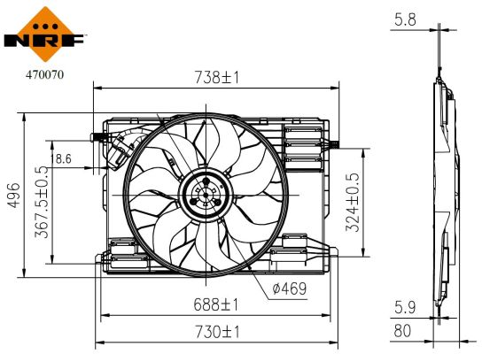 Fan, engine cooling  Art. 470070