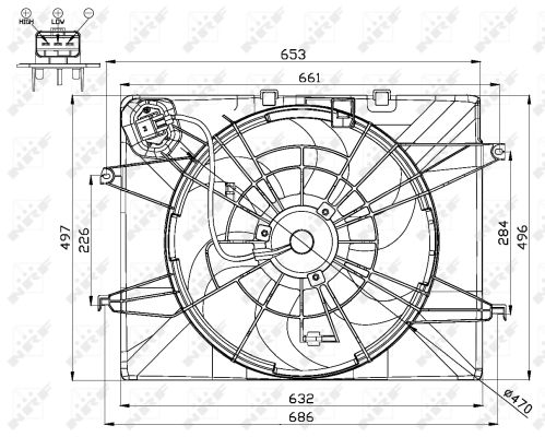 Fan, engine cooling  Art. 47564