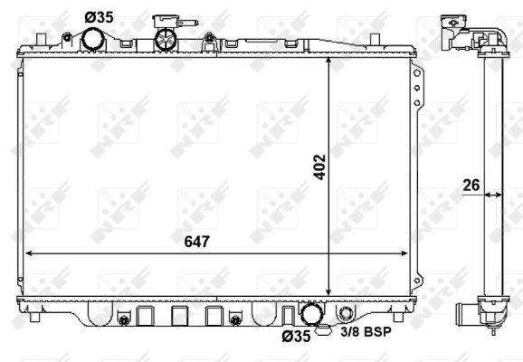 Radiator, engine cooling  Art. 506518