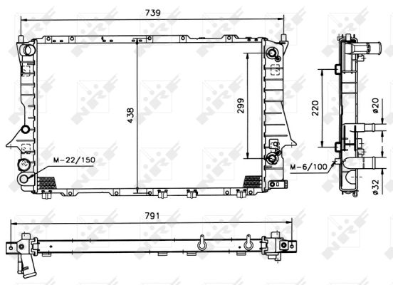 Radiator, engine cooling  Art. 51317