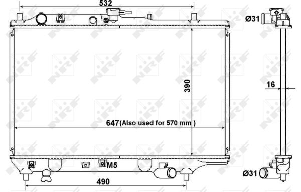 Radiator, engine cooling  Art. 516511