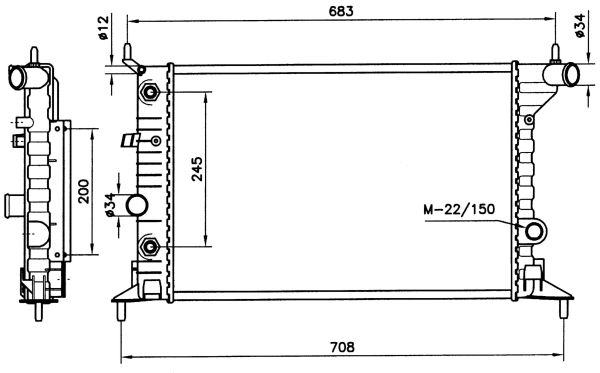 Radiator, engine cooling  Art. 519516