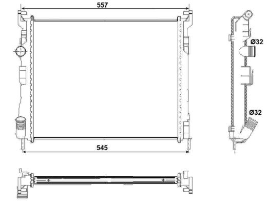 Radiator, engine cooling  Art. 53032