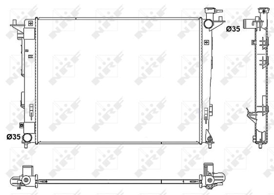 Radiator, engine cooling  Art. 53052