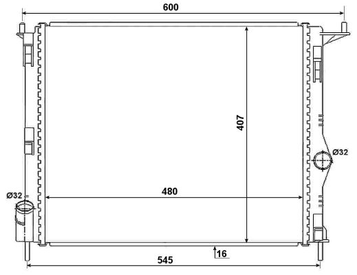 Radiator, engine cooling (480)  Art. 53069A