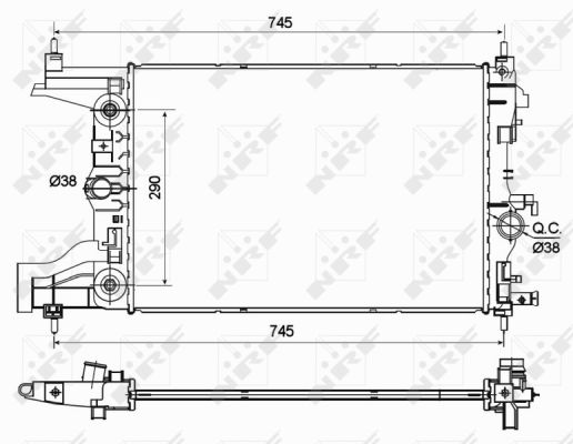 Radiator, engine cooling  Art. 53122