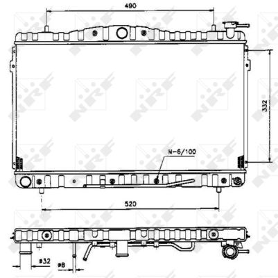 Radiator, engine cooling  Art. 53505