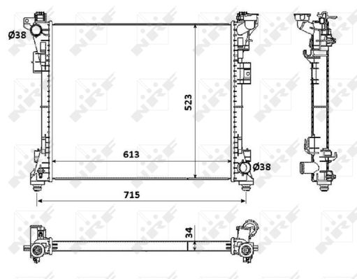 Radiator, engine cooling  Art. 53900