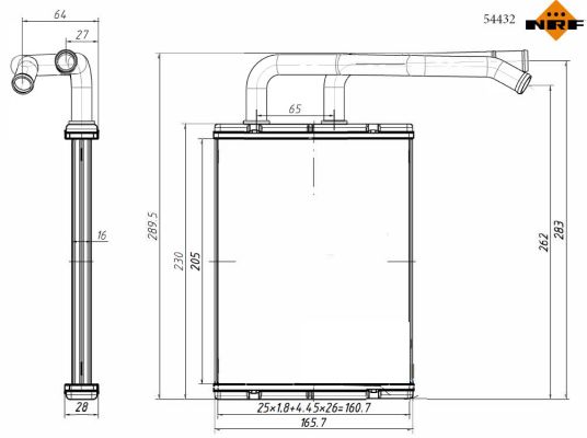 Heat Exchanger, interior heating  Art. 54432