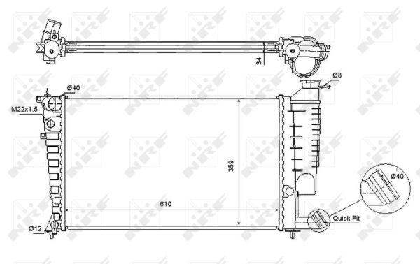 Radiator, engine cooling  Art. 54715