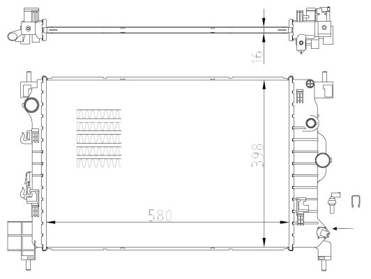 Radiator, engine cooling  Art. 550003