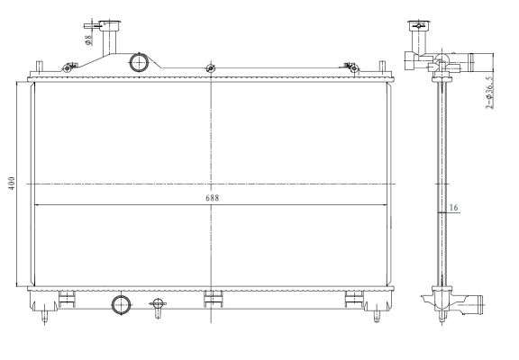 Radiator, engine cooling  Art. 550025