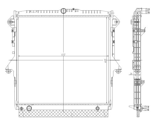 Radiator, engine cooling (Manual / accessory auto. gearing)  Art. 560001