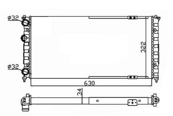 Radiator, engine cooling  Art. 58135