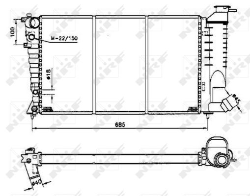 Radiator, engine cooling  Art. 58233