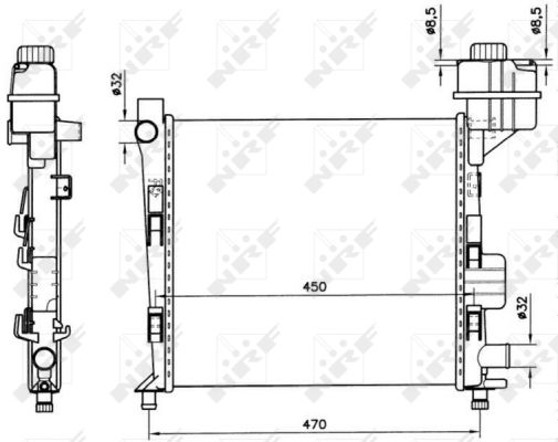 Radiator, engine cooling  Art. 58252