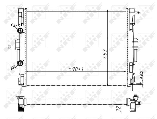 Radiator, engine cooling  Art. 58329A