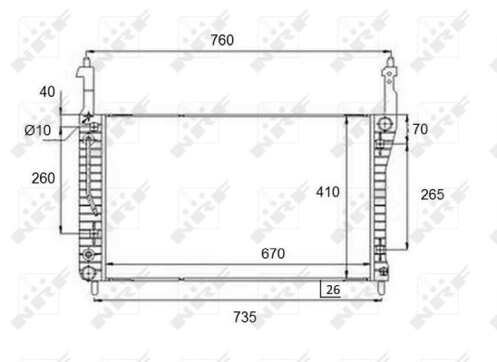 Radiator, engine cooling  Art. 58509